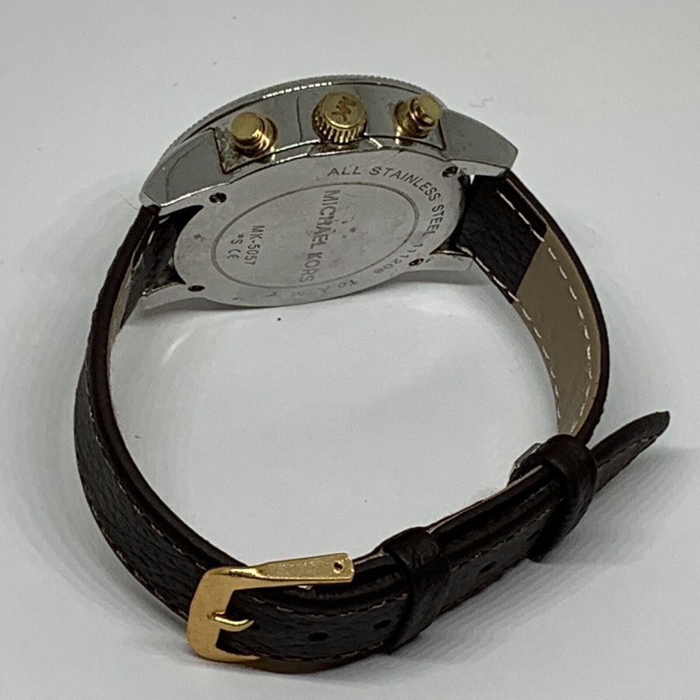 Michael Kors Jet Set MK5057 Women Brown Leather Analog Dial Quartz Watch WFH203 - Picture 10 of 11